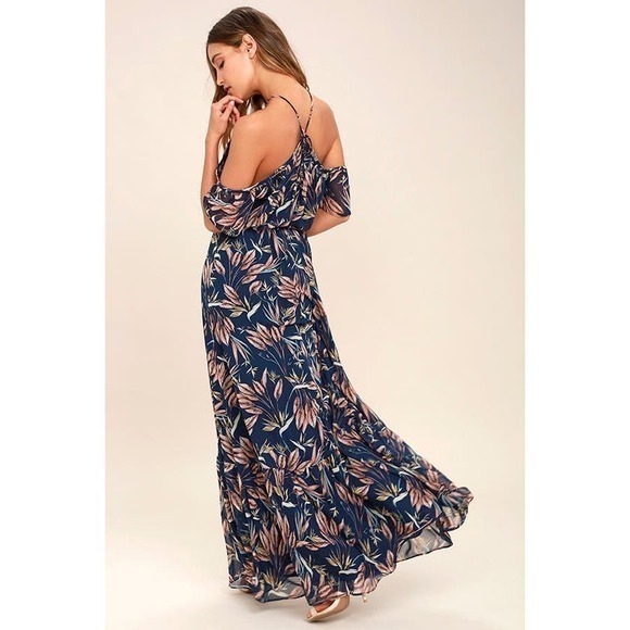 Lulus Trip to Paradise Navy Blue Floral Print Maxi Dress‎ - Picture 6 of 6